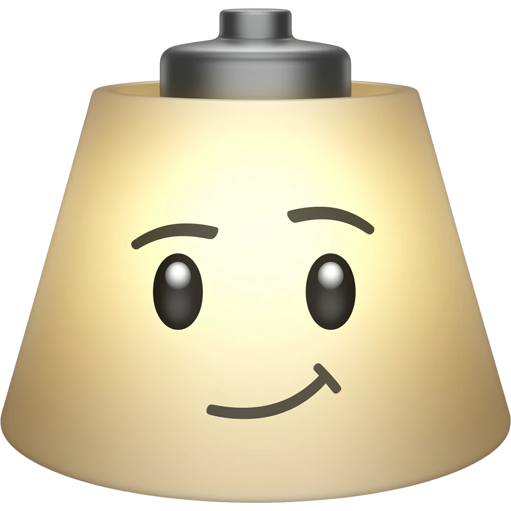 lamp and think face emoji