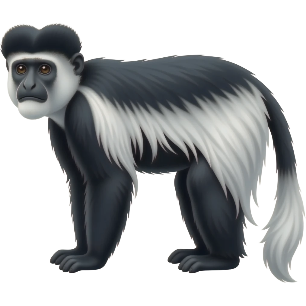 Black and white Colobus monkey emoji