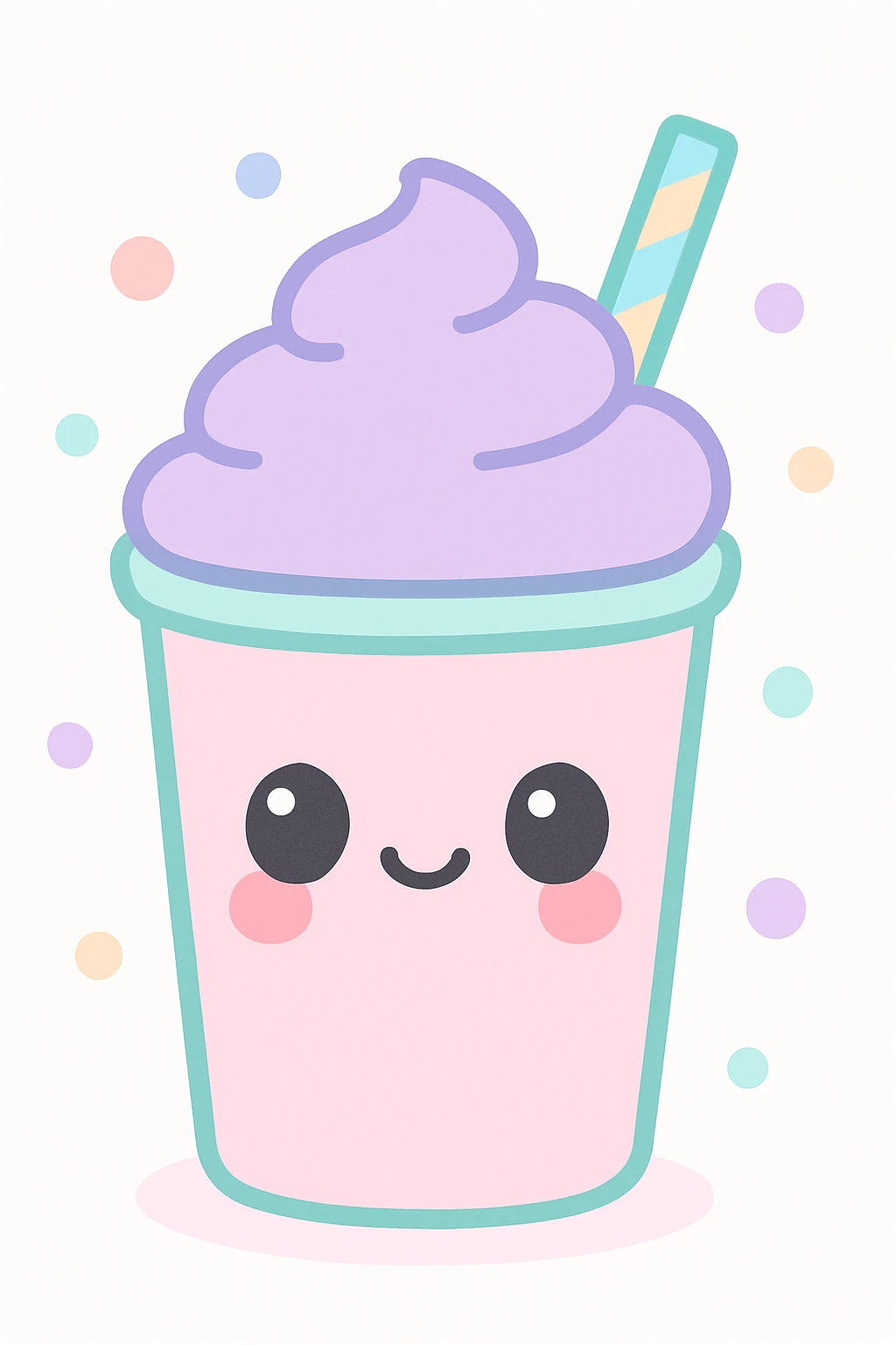 milkshake, kawaii cute style, adorable, charming, pastel colors emoji