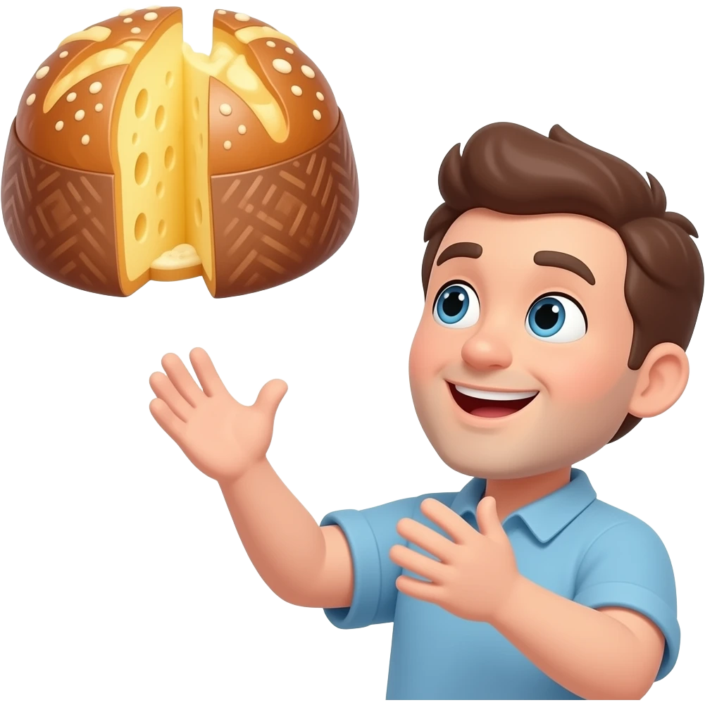 someone catching a panettone emoji