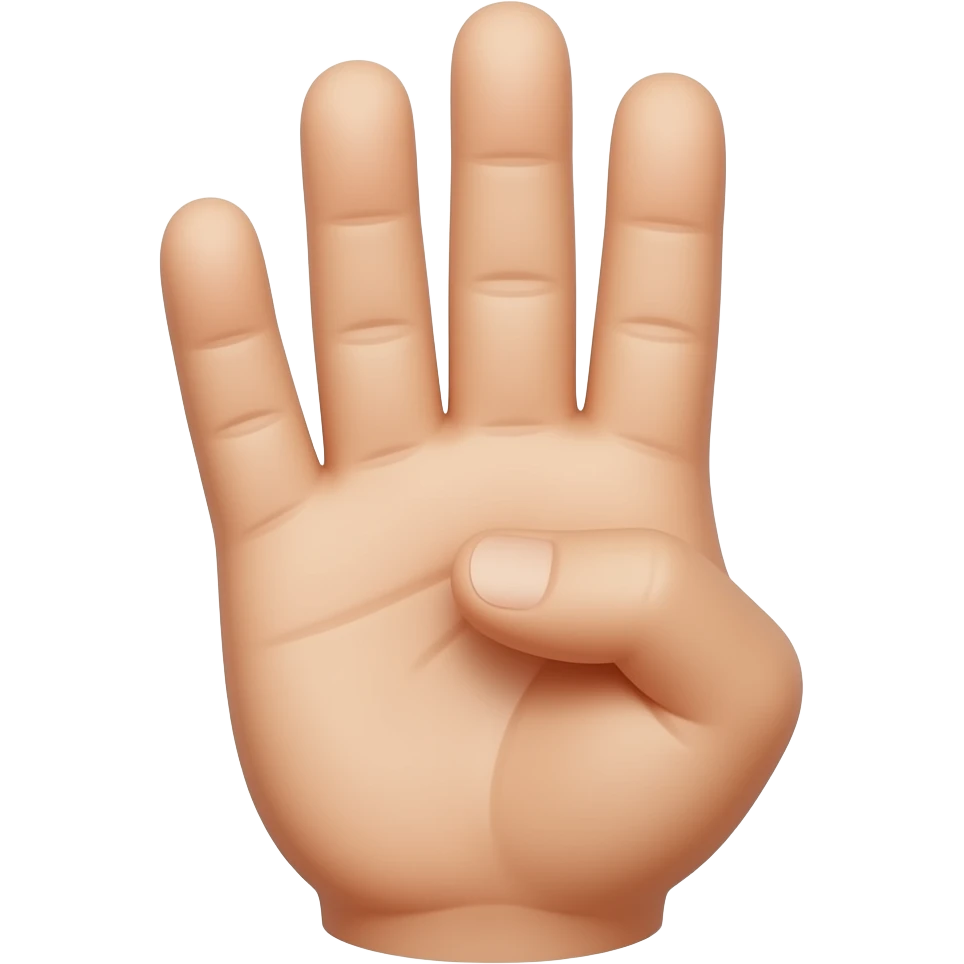 Mão três dedos emoji