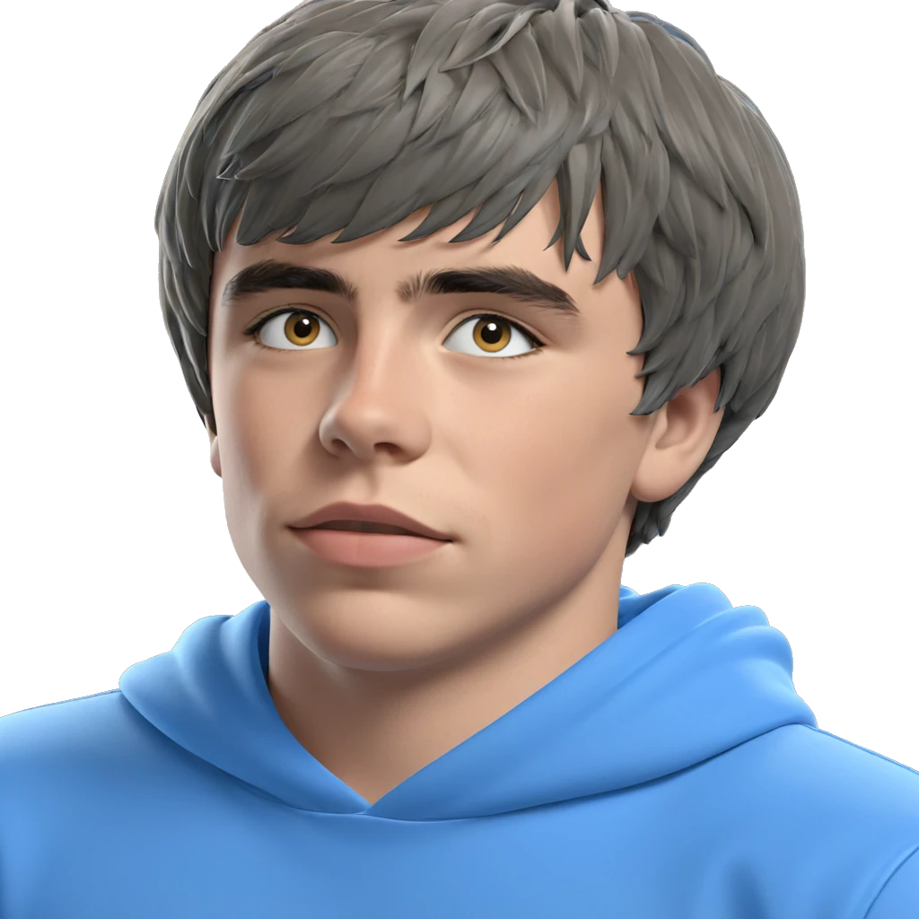blue hoodie solo male portrait emoji
