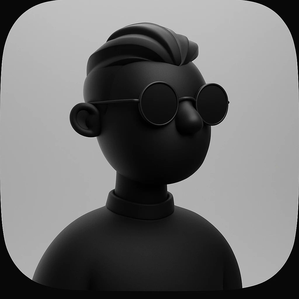 avatar monochrome black default 3d emoji