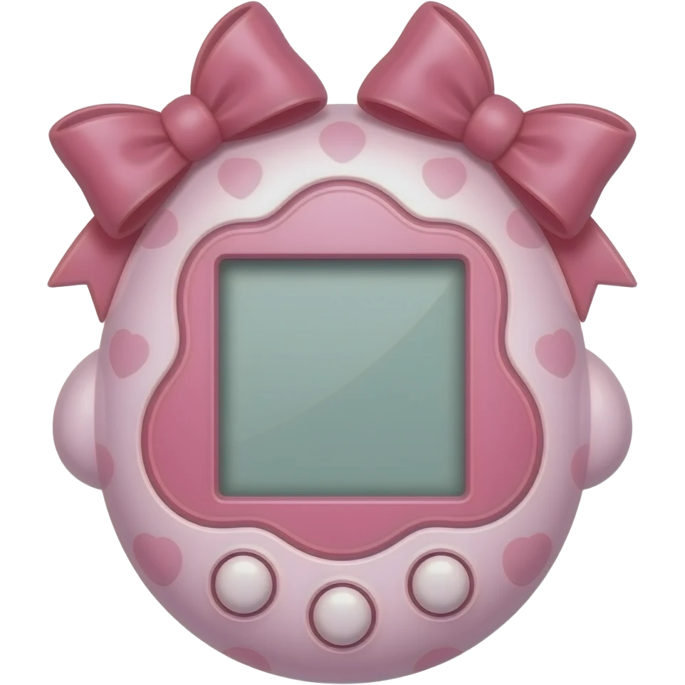 pink tamgotchi that ELI´S slide to decorate with bows emoji