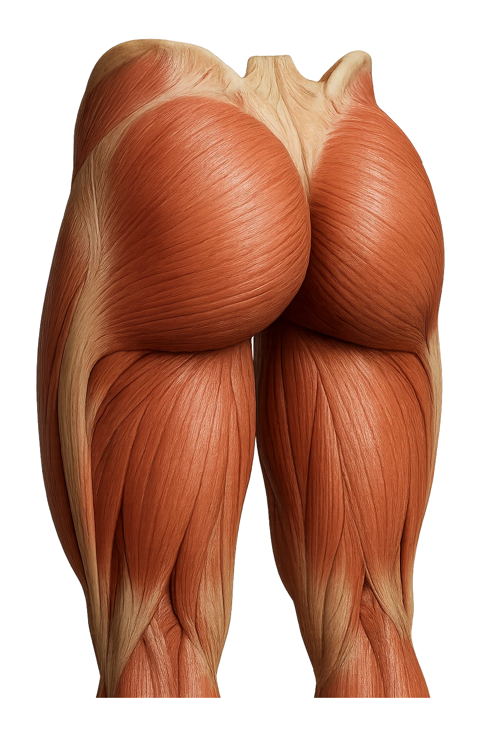 MUSCOLI DEL GLUTEO DI UN CORPO UMANO ANATOMICO REALISTICO, iperrealistico 4k emoji