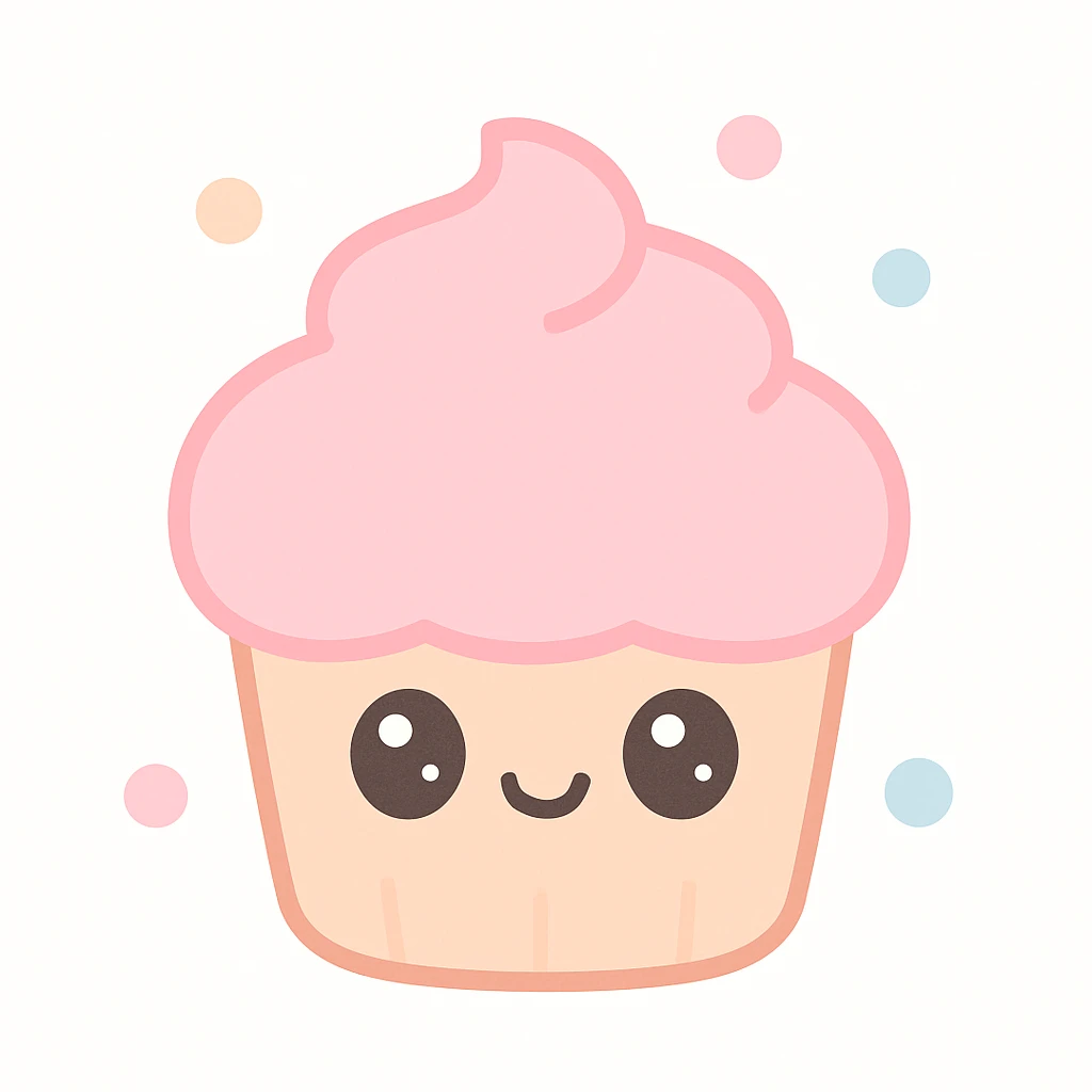cupcake with pink icing emoji