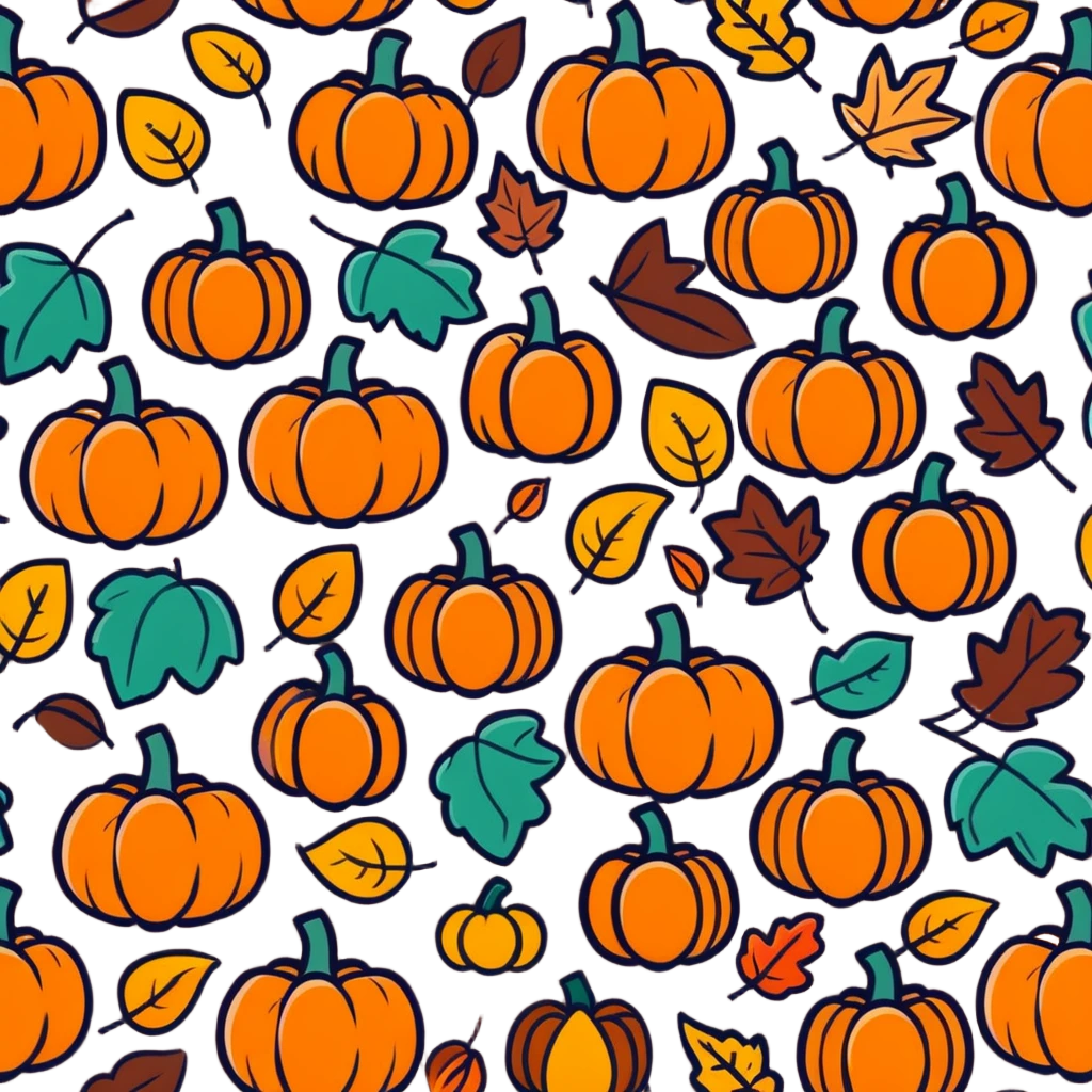 autumn fall scene with leaves, pumpkins, and cozy vibes emoji