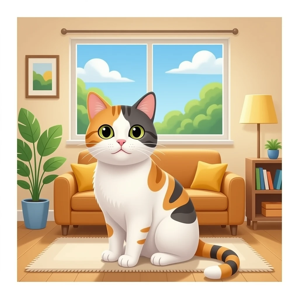there is a cat in the living room emoji