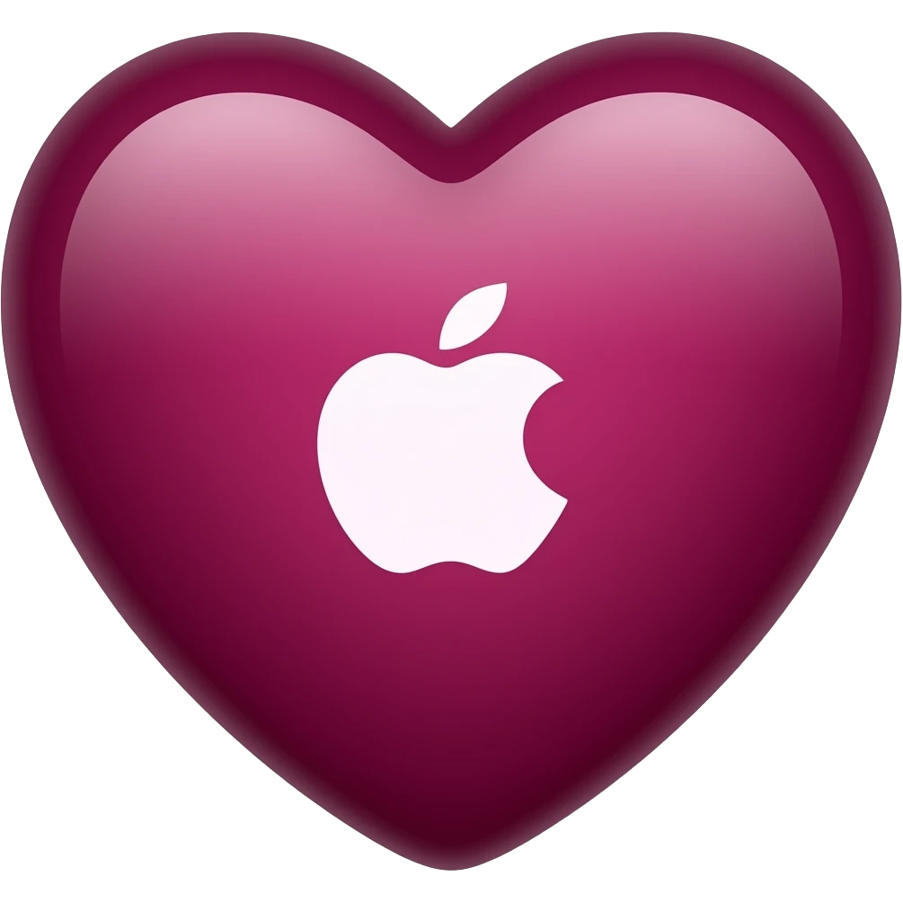 corazón color burdeos pero de iphone emoji