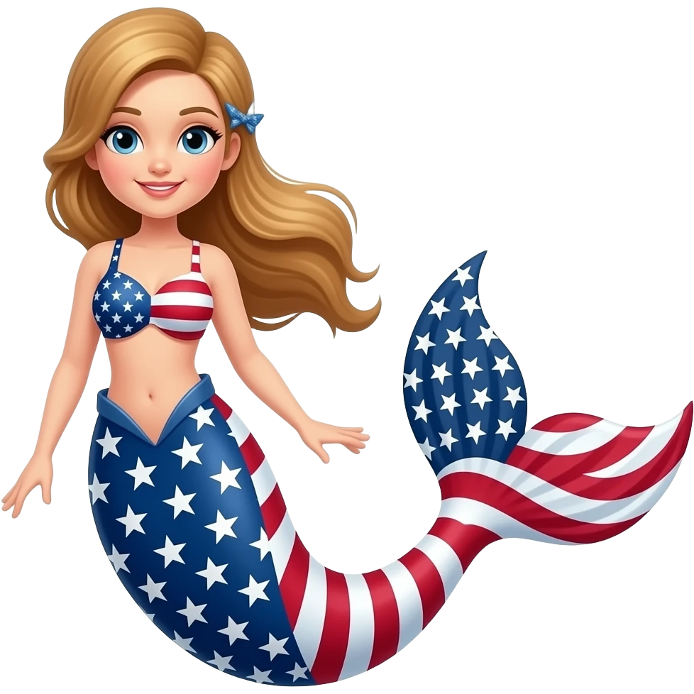 American flag mermaid emoji