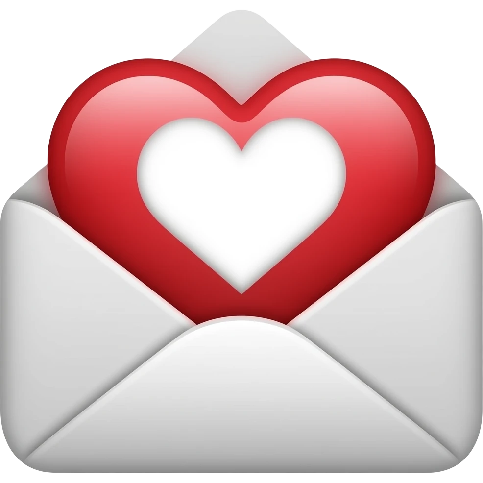 email with heart in the middle emoji