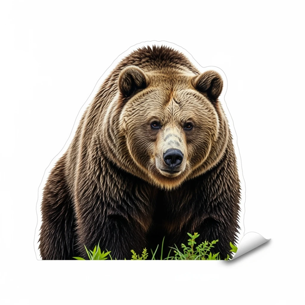 Brown bear realistic sticker emoji