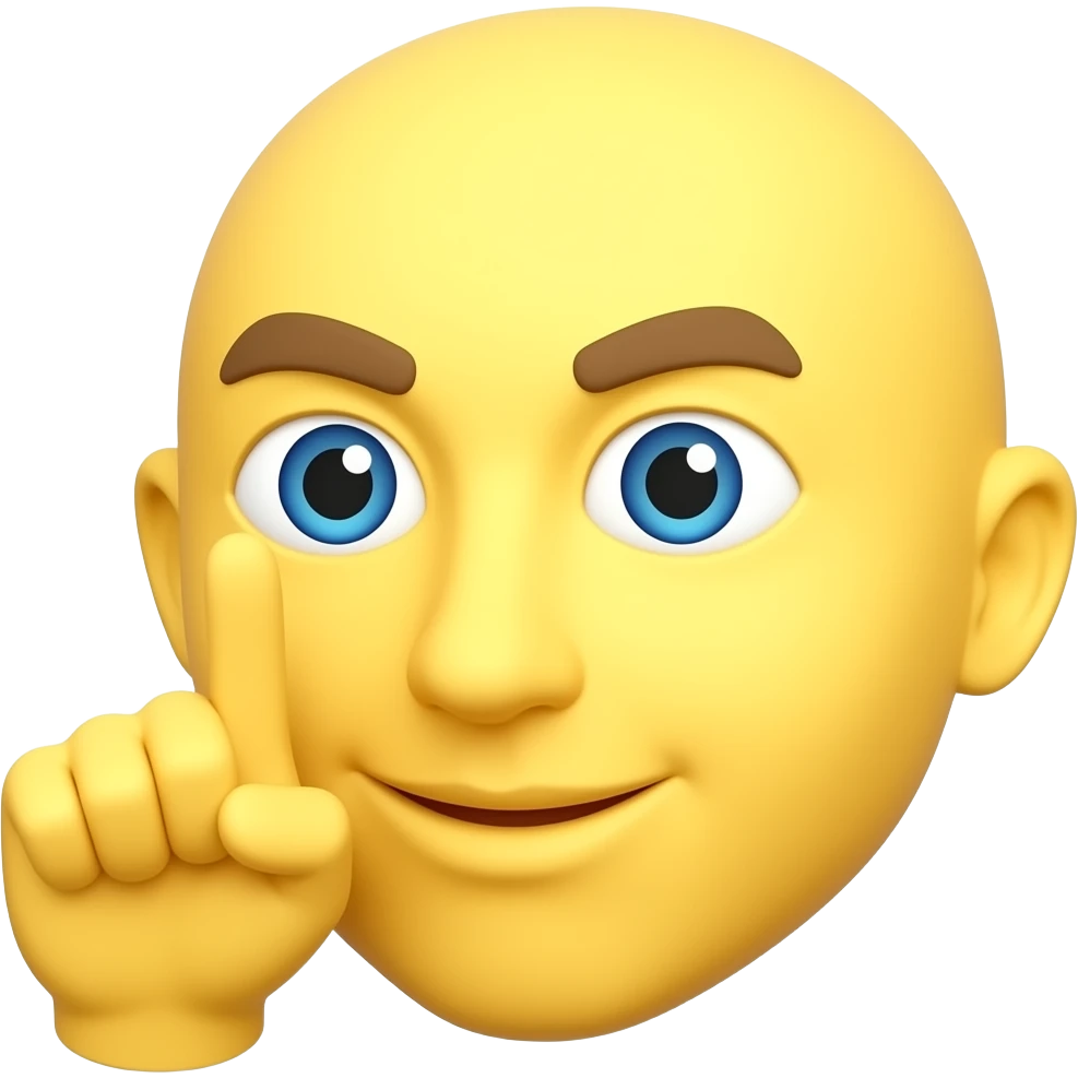 Make the average emoji yellow face and I want them to have there pointer finger pointed up like there smart but not the body emoji