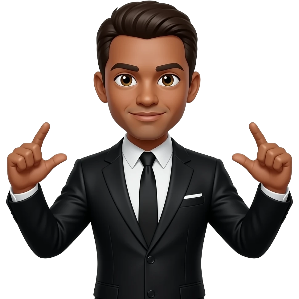 Black panter suit on and his hands should be on other side of his arms emoji