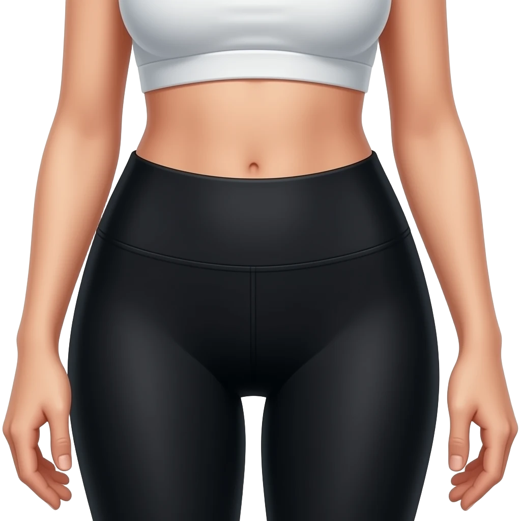 girl with high waisted black yoga pants full body emoji