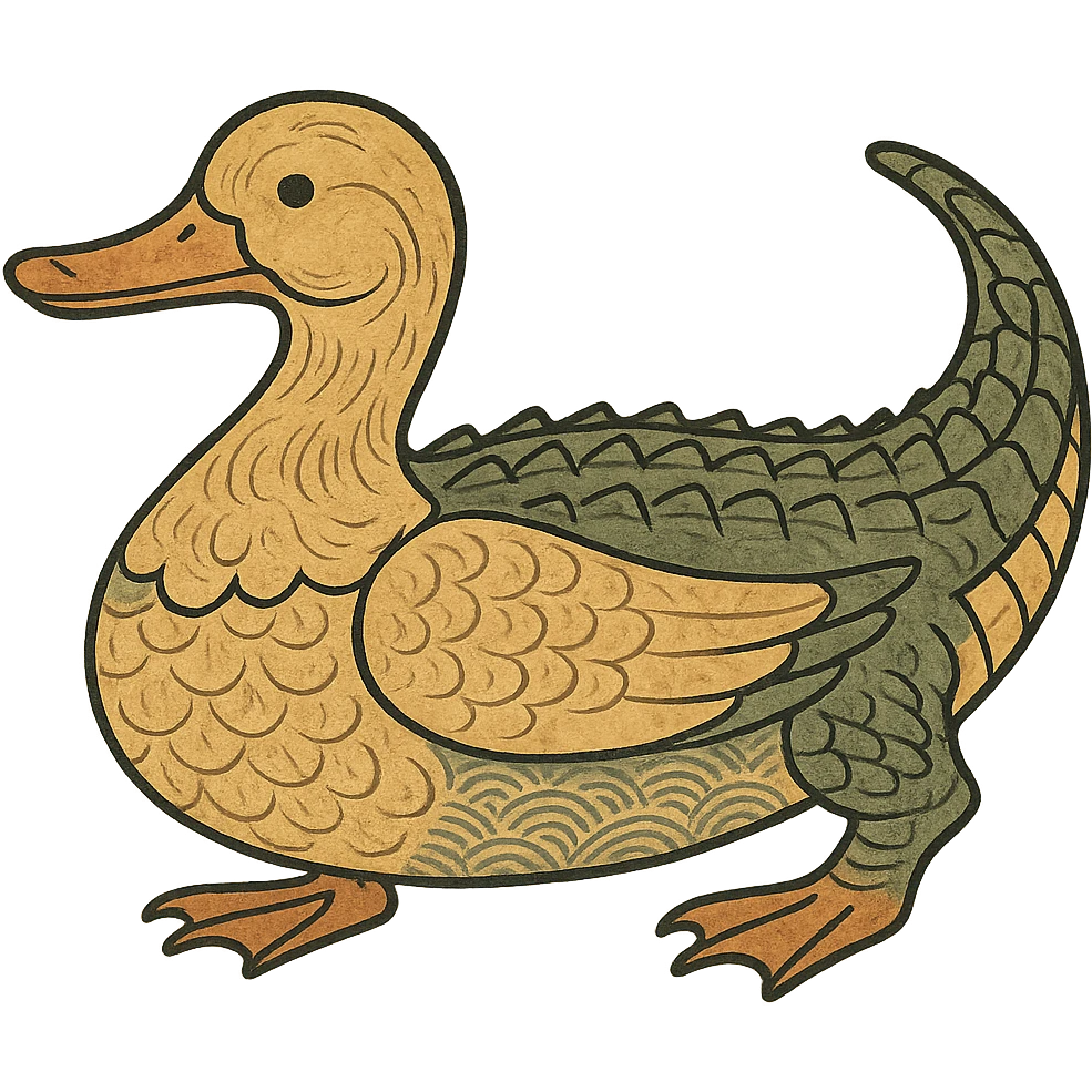 duck shaped like a crocodile emoji