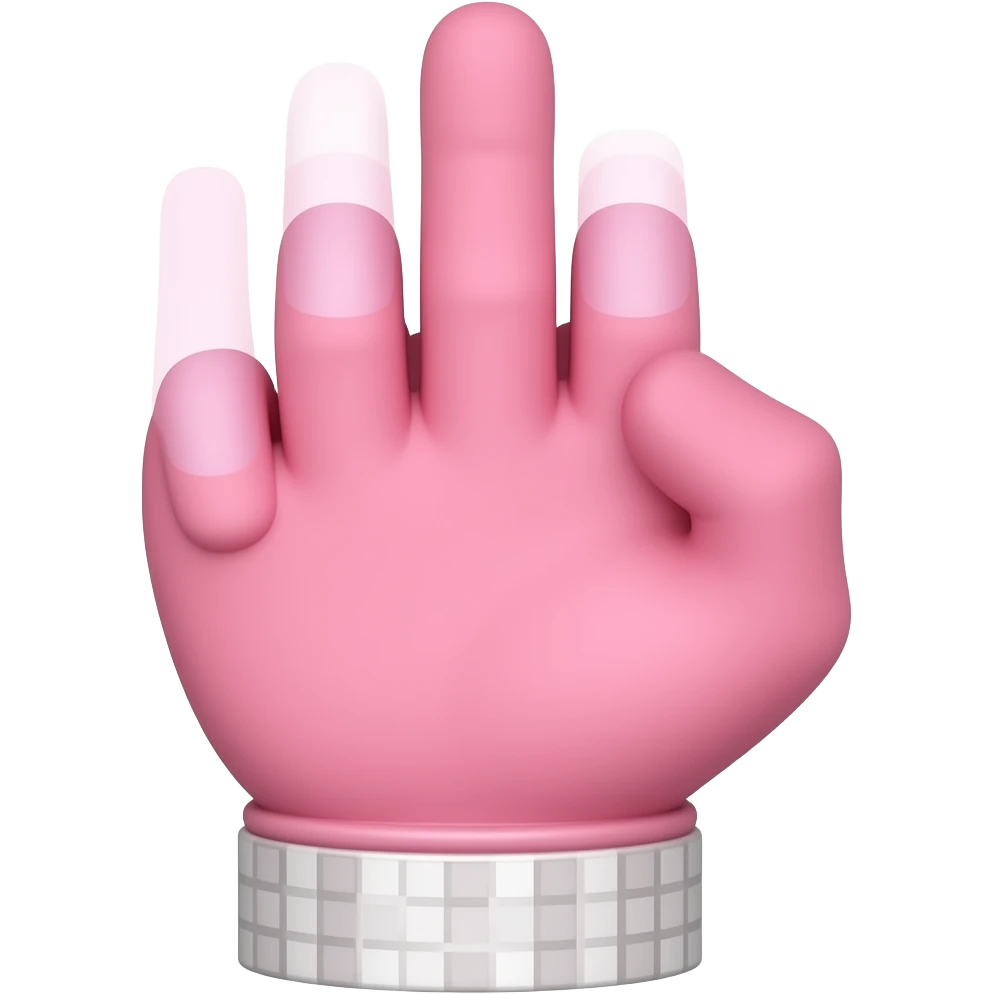 middle finger pink gloves emoji