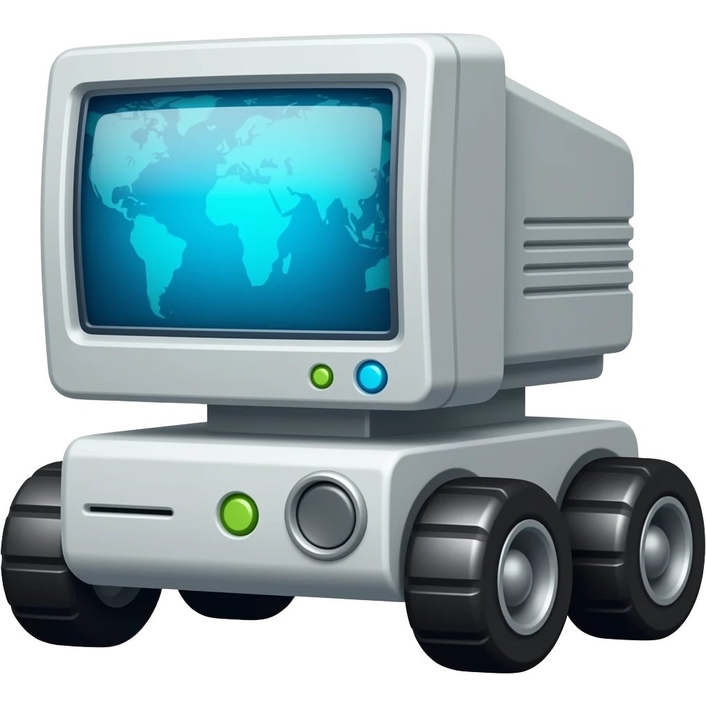 Computer robot with w emoji