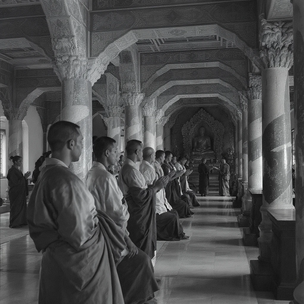 people praying in a Buddhist temple emoji