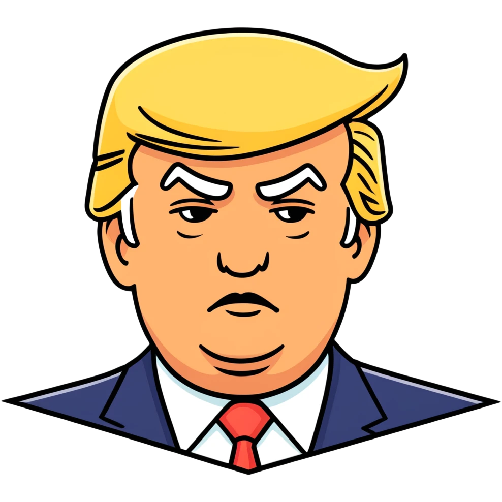 Donald trump with and big forehead  emoji