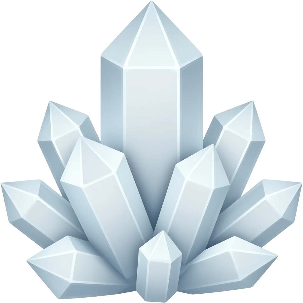 White pastel crystal cluster emoji