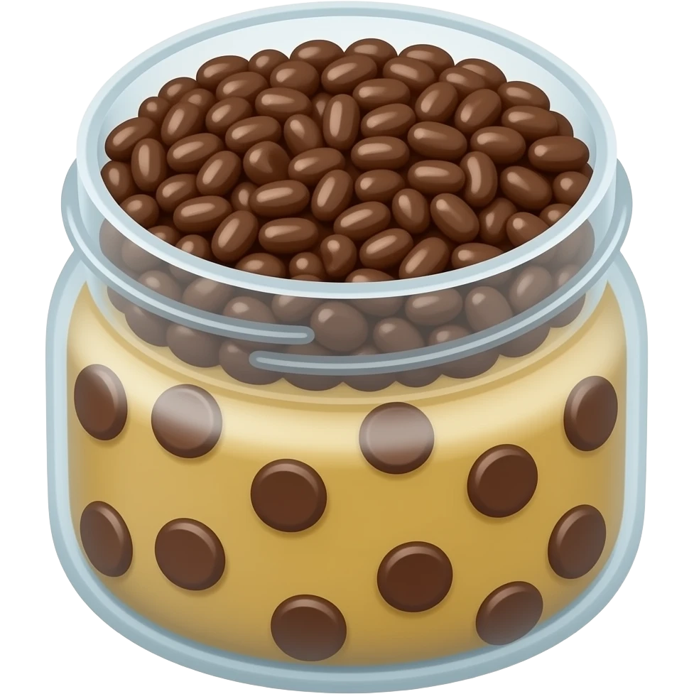 container with brown chocolate sprinkles emoji