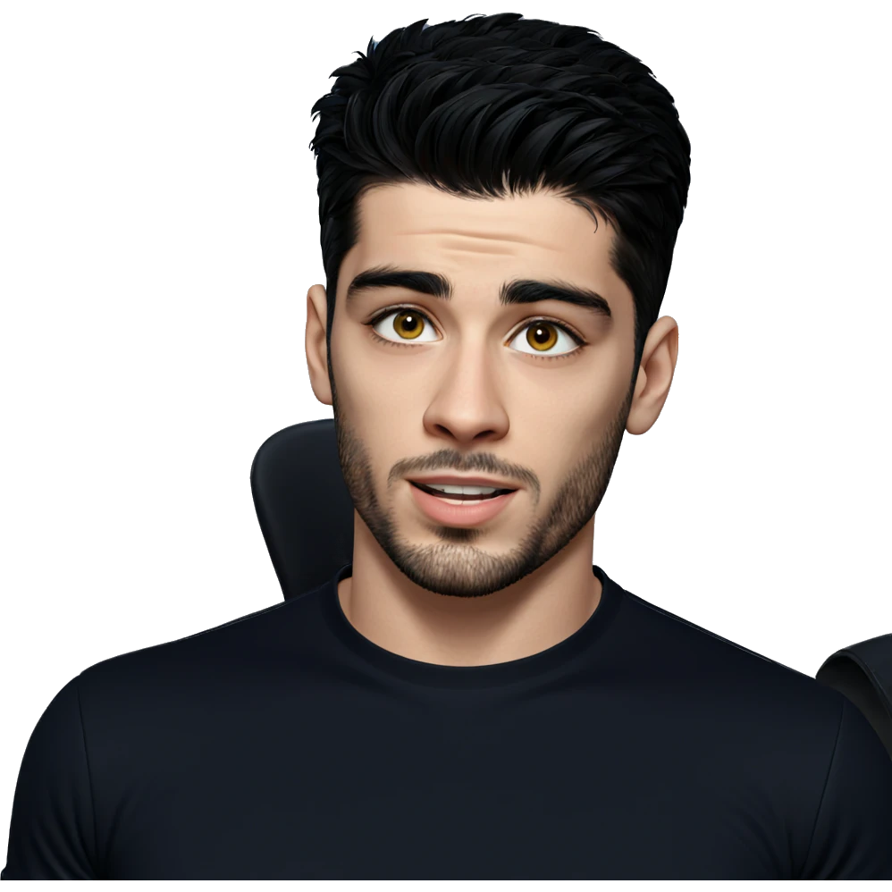 male portrait with black shirt emoji