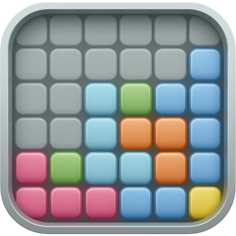 App logo for my game app that is about tetris emoji