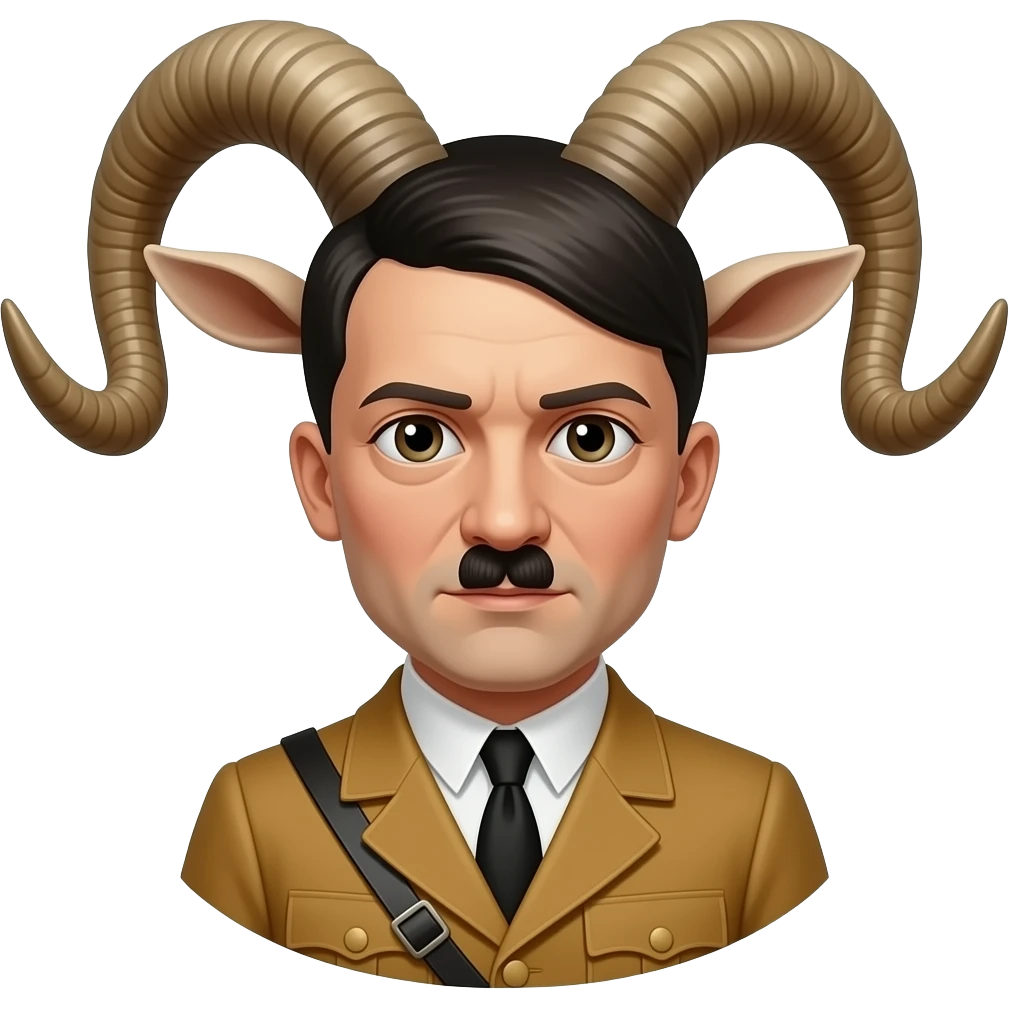 Hadolf hitler avec une chèvre emoji