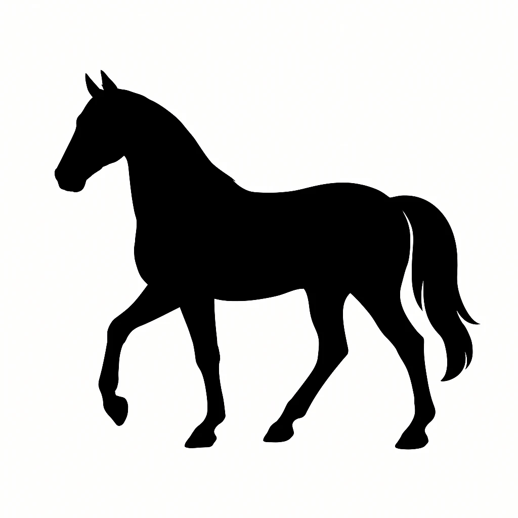Horse black silhouette white background emoji