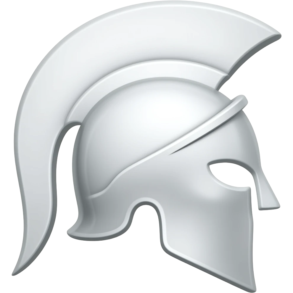 side profile all white spartan head emoji