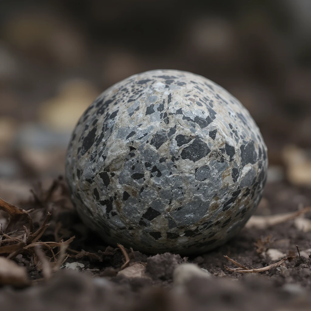 a round rough stone, natural texture, realistic details emoji