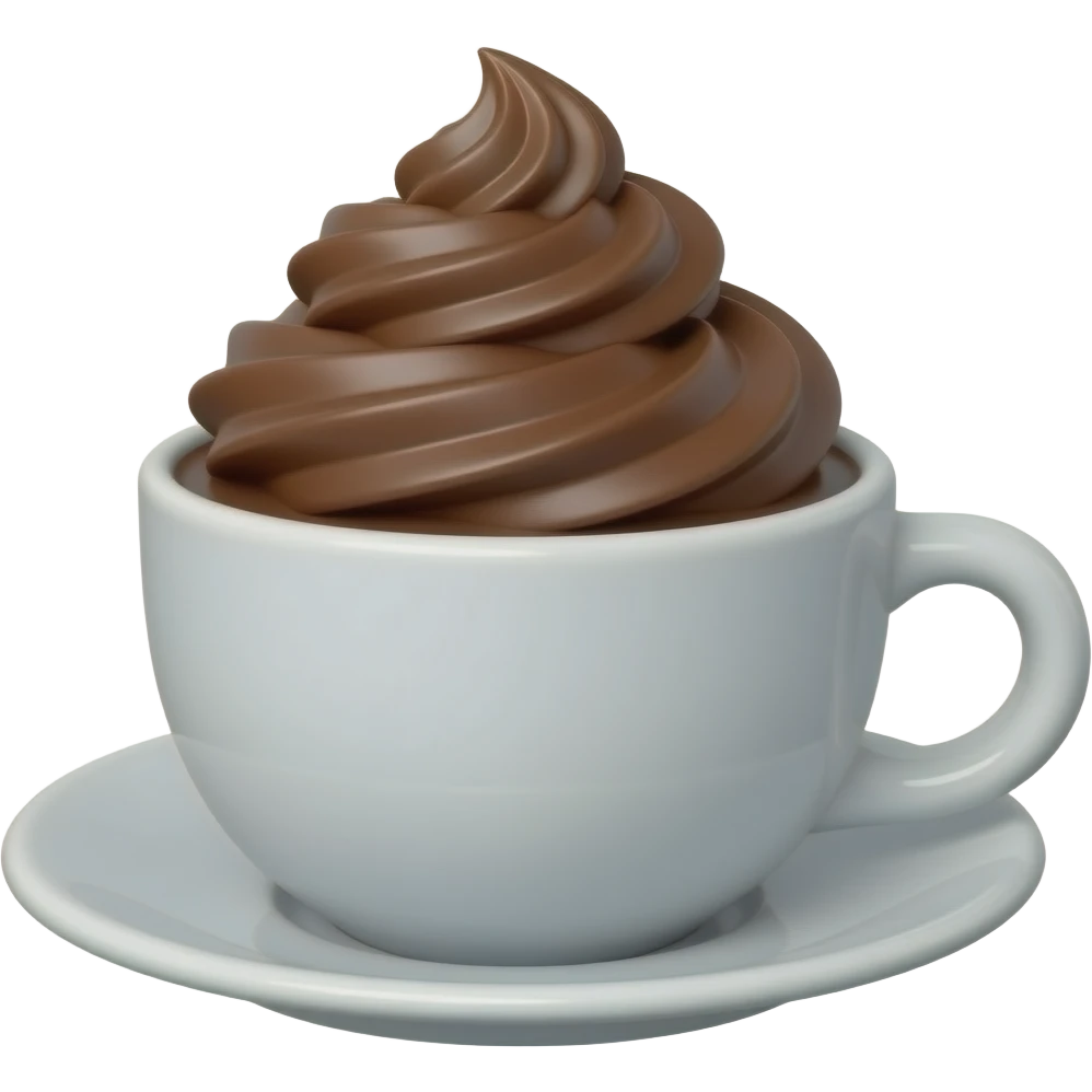 tasse café 3D, mousse chocolat emoji