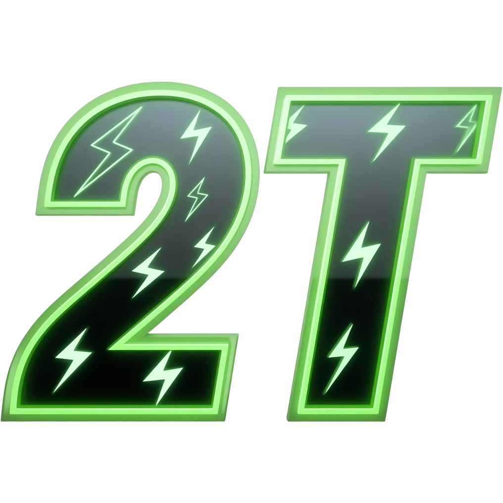 23T in neon green and black for racing numbers and lightening bolts emoji