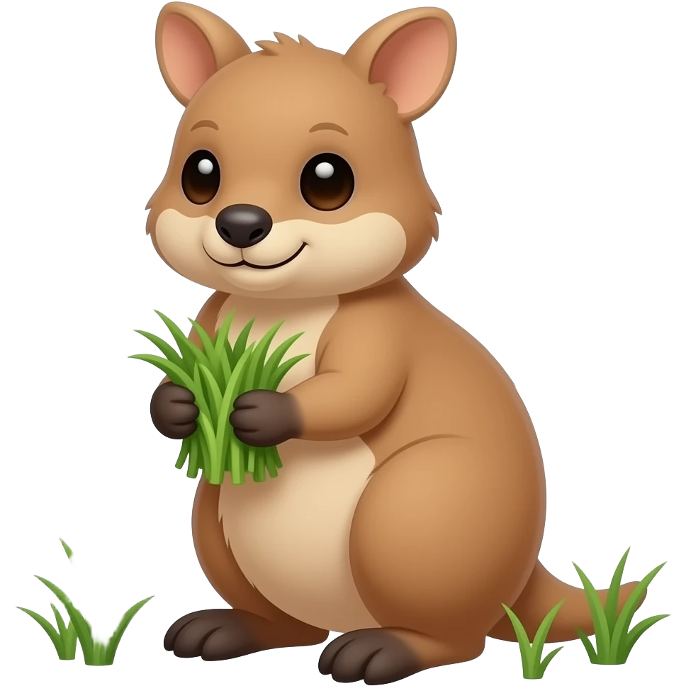 The quokka holding the grass emoji