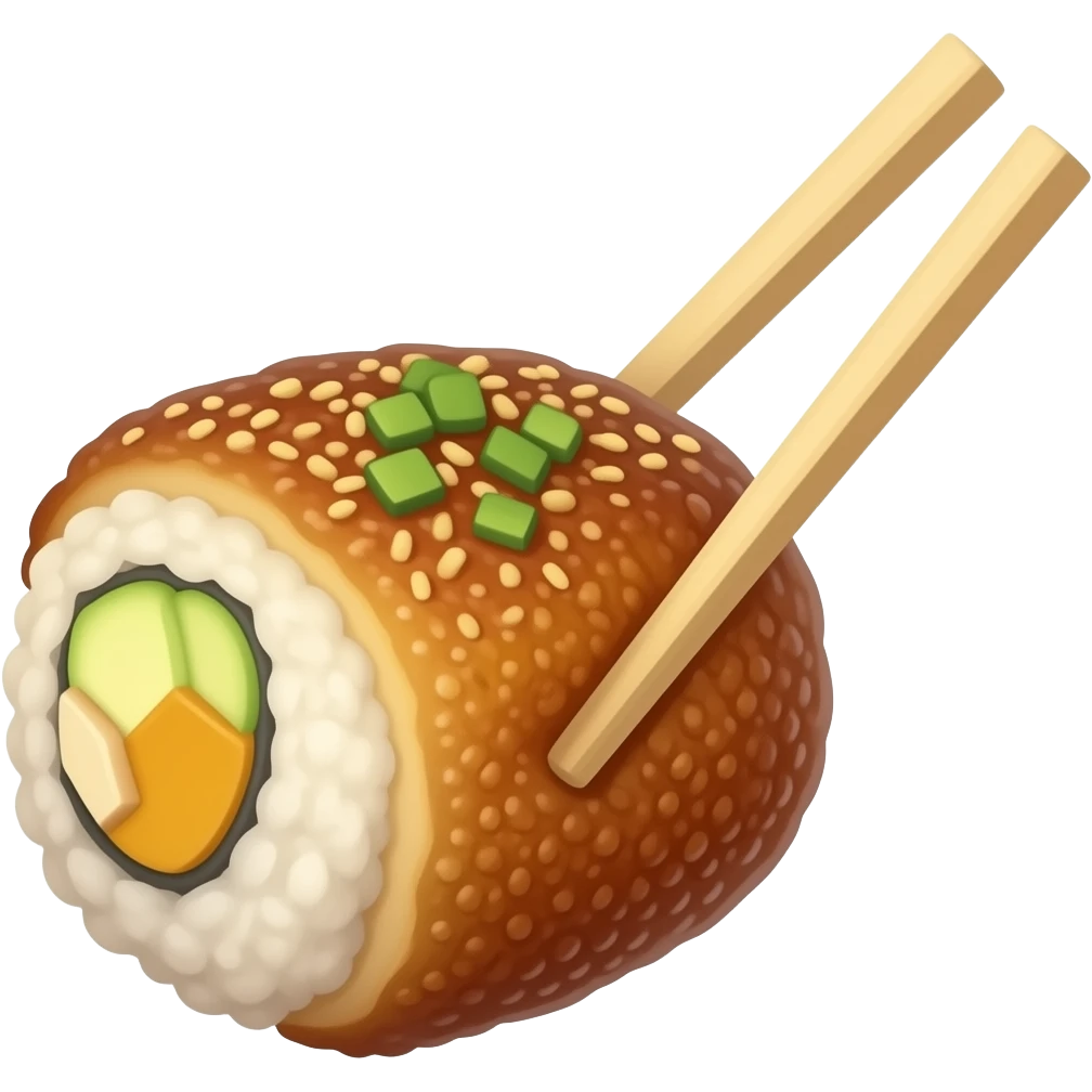 donkatsu holding by chopstick emoji