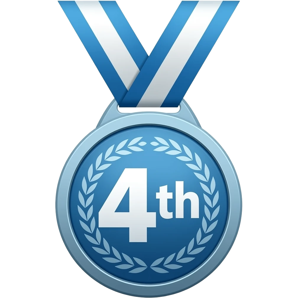 a medal for the 4th  place it should be blue emoji