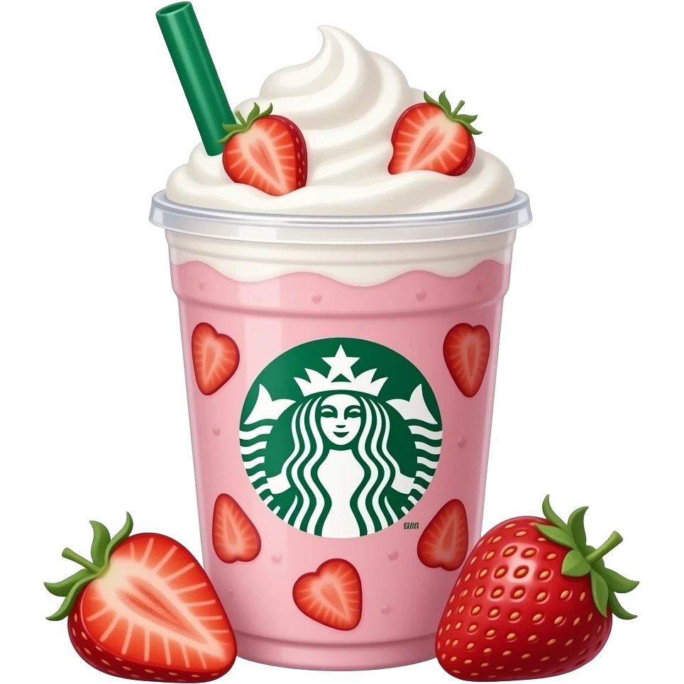 Starbucks strawberry frappachino emoji