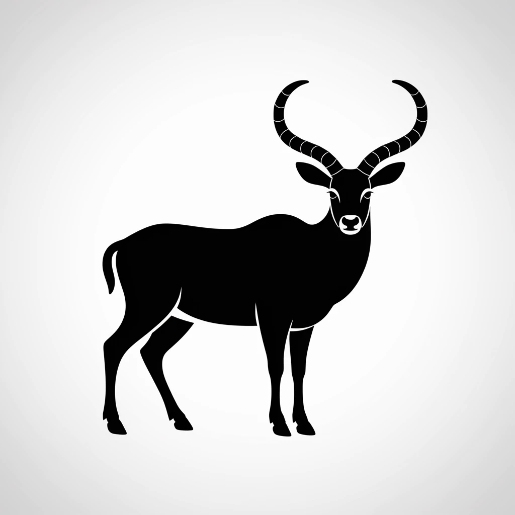 Gnu animal icon black silhouette emoji