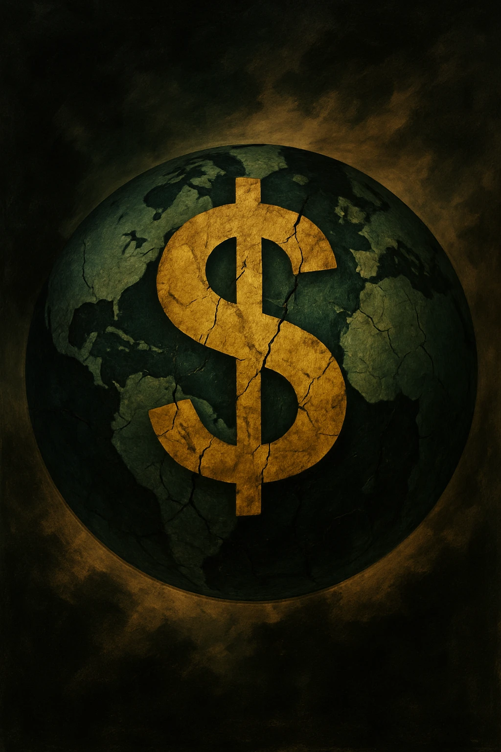 A globe with a dollar sign, representing a global monetary crisis, detailed, symbolic, impactful emoji