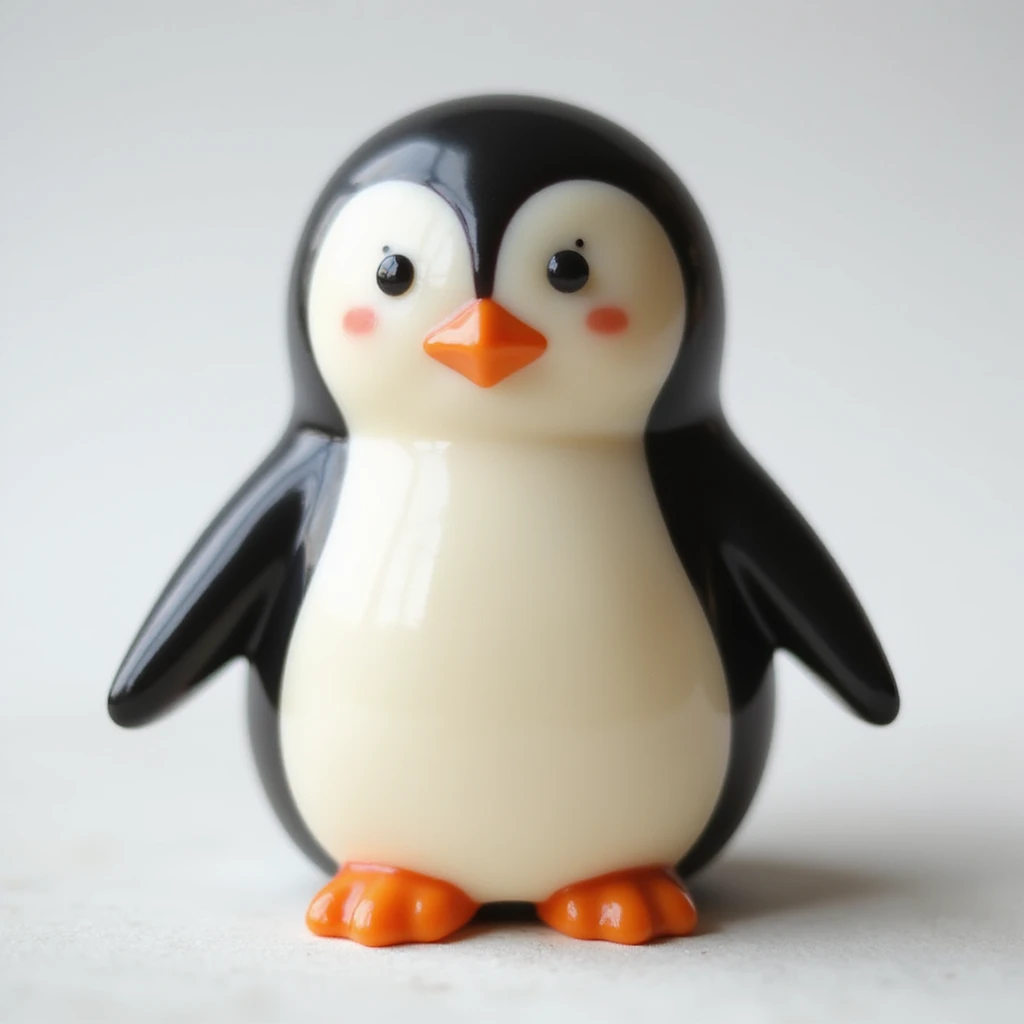 realistic candy shaped like a cute penguin, photorealistic style emoji