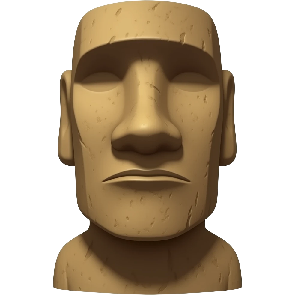 moai statue face saying, NO emoji