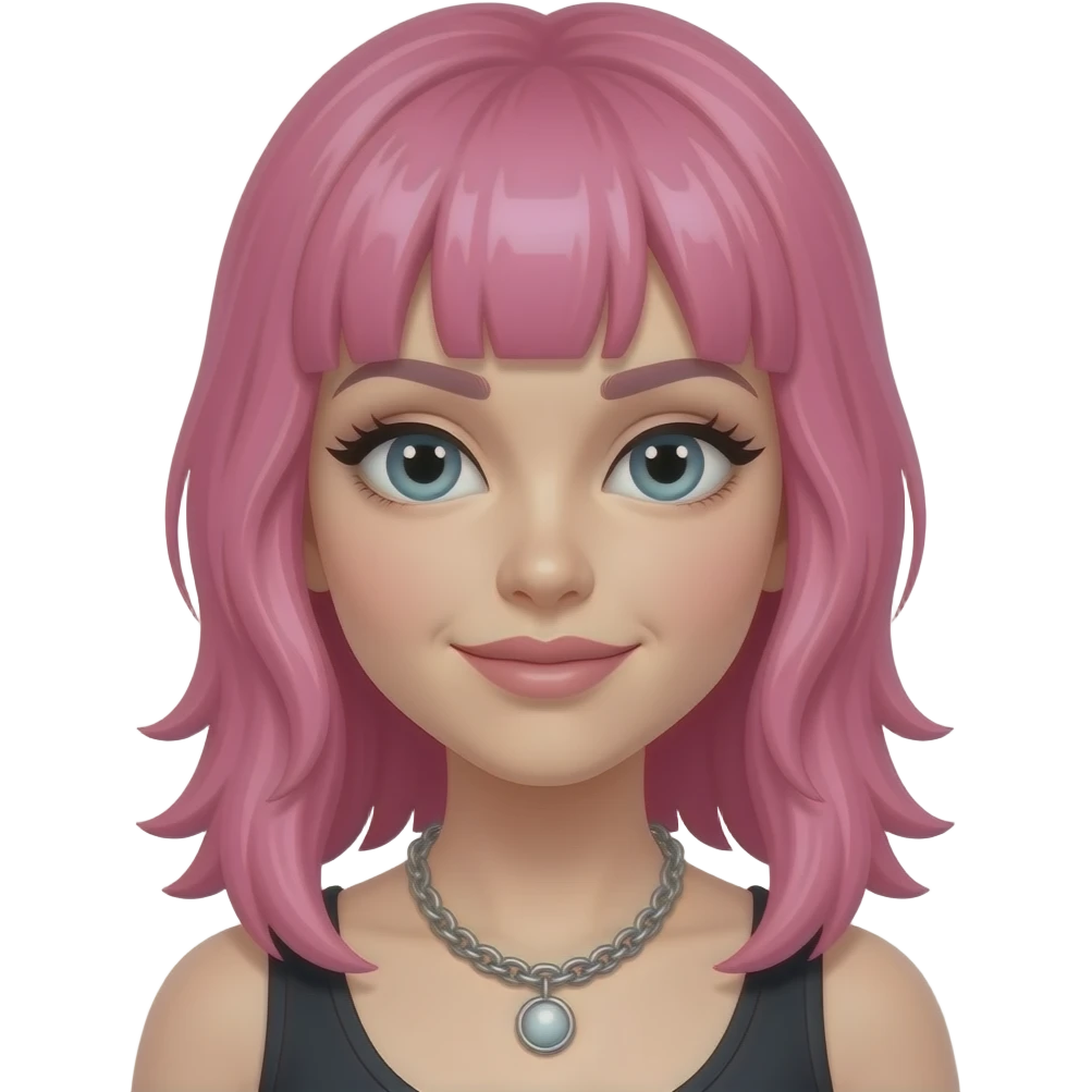Funky Pink hair woman at concert emoji
