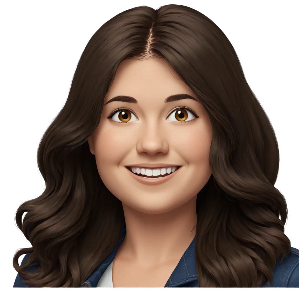 smiling girl portrait with brown hair emoji