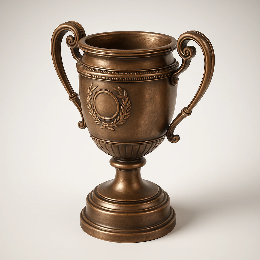 vintage bronze trophy, ornate details emoji