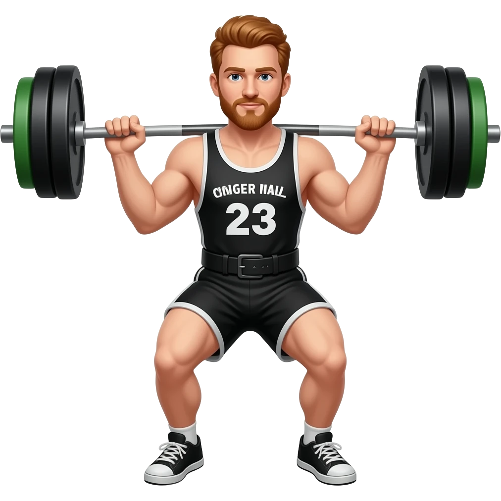 Ginger Mance, The Powerlifting Poet deadlifting 225 lbs emoji
