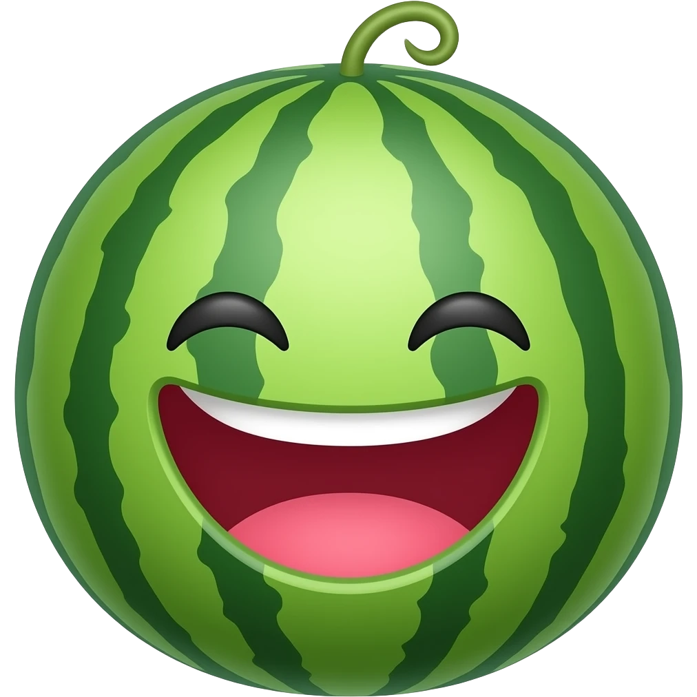 Cute laughing Watermelon emoji
