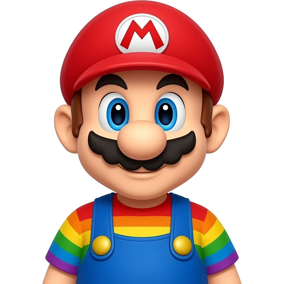 Mario with rainbow clothes emoji