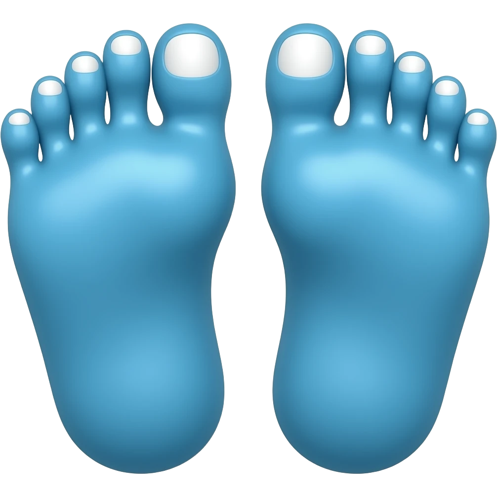 big Blue feet  and white toenails emoji