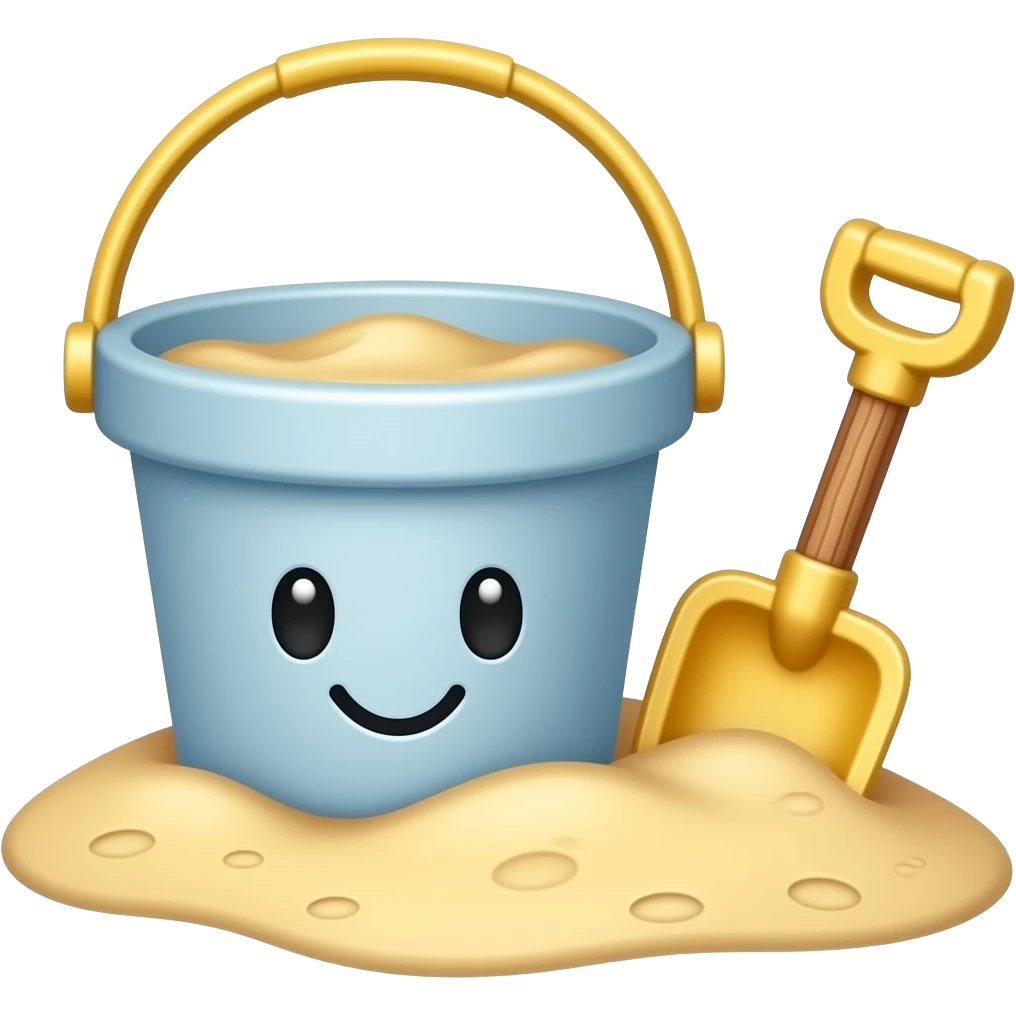 kawaii bucket and spade happy sand beach cute smiley holiday emoji
